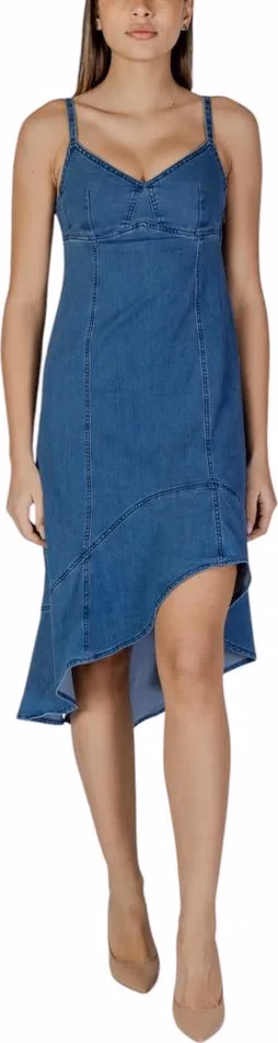 Desigual Blue Cotton Long Dress