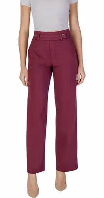 Purple Viscose Casual Pants