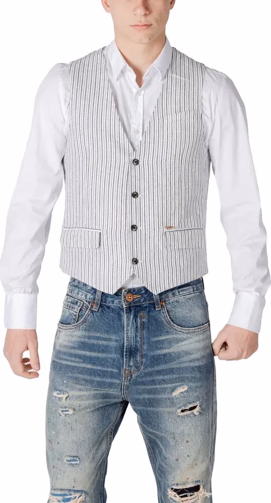 Gianni Lupo Black Linen Waistcoat