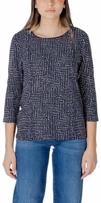 Blue Viscose Long Sleeve T-Shirt