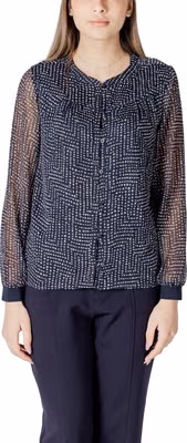 Blue Polyester Blouse