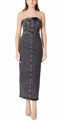 Black Cotton Midi Dress