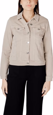 Beige Cotton Denim Jacket