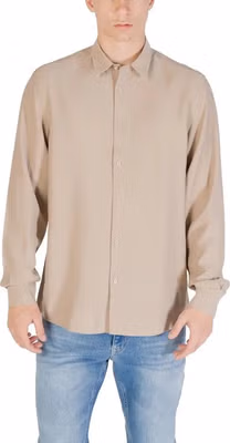 Beige Viscose Dress Shirt