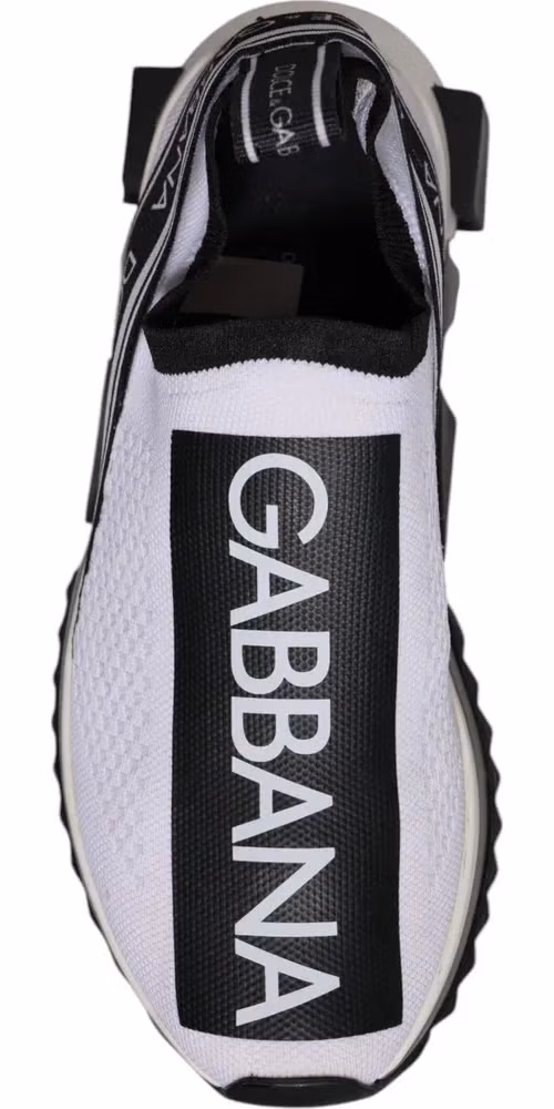 Dolce & Gabbana Black White Slip On Sorrento Sneakers Shoes