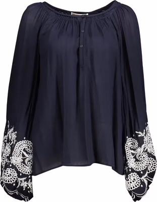 Blu Viscosa Donna Camicia