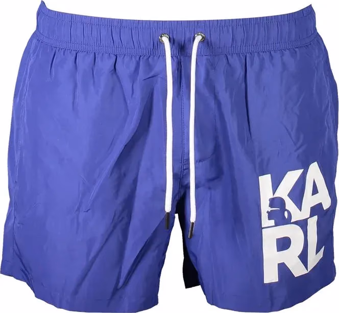 Karl Lagerfeld Blu Polyester Mens Swim Trunks