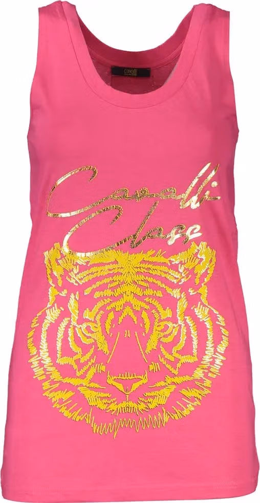 Cavalli Class Rosa Cotton Female Tank Top