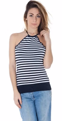 Blu Cotton Women Tank Top