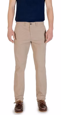 Beige Cotton Skinny Pants