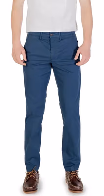Blue Cotton Skinny Pants