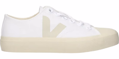 White Fabric Low Top Sneakers
