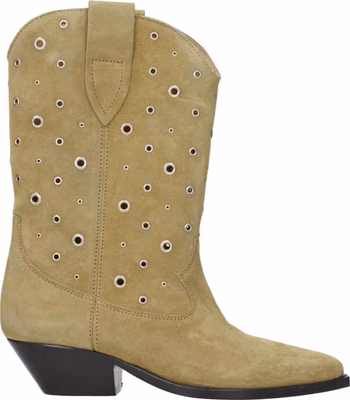 Beige Leather Ankle Boots