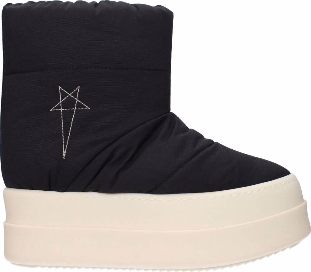 Rick Owens Black Fabric Ankle Boots