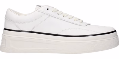 White Leather Platform Sneakers