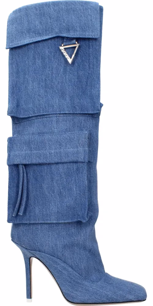 The Attico Light Blue Fabric Boots