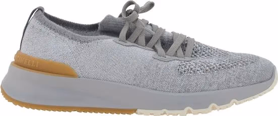 Brunello Cucinelli Gray Cotton Athletic Sneakers