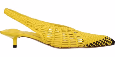 Yellow Leather Flat Sandals