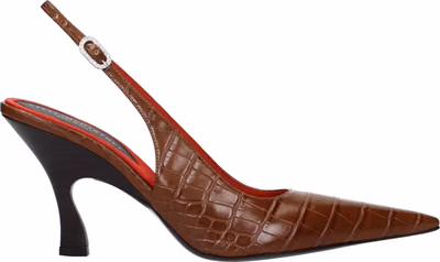 Brown Leather High Heel Pumps