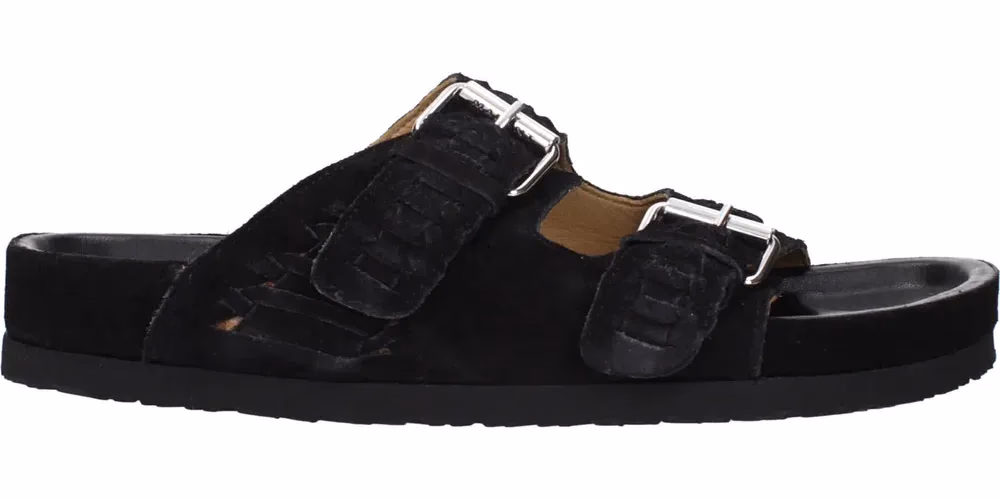 Isabel Marant Black Leather Slippers