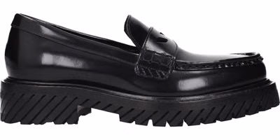 Black Leather Slip-On Loafers