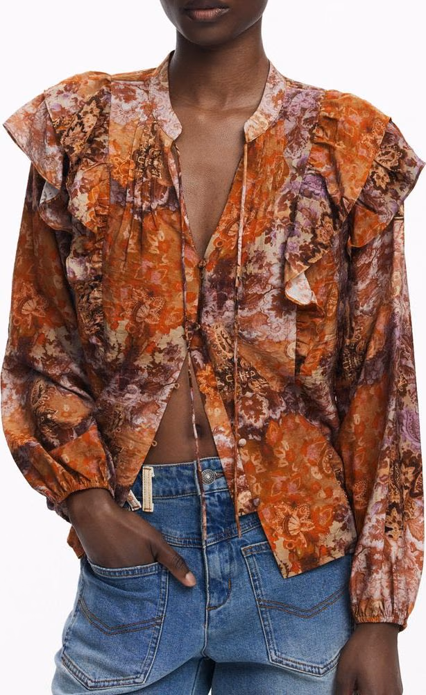 Desigual Arancione Viscosa Women Shirt