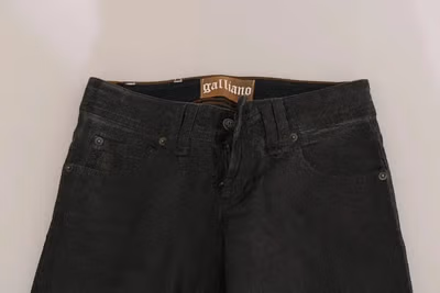 Black Washed Low Waist Regular Leg Denim Pants