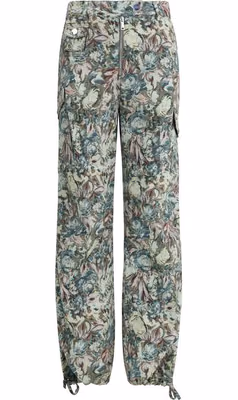 Multicolor Cotton Casual Pants