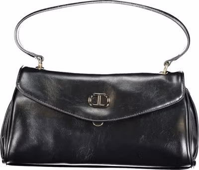 Black Polyurethane Women Handbag