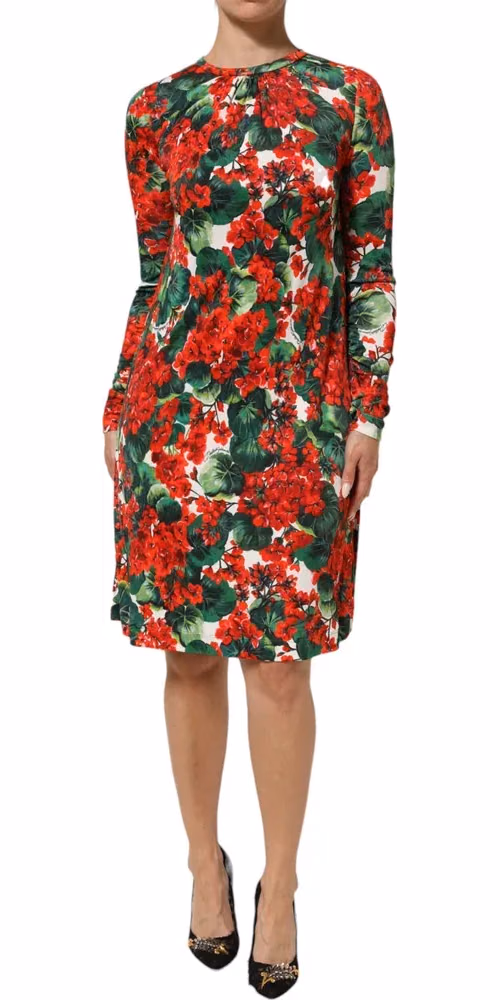 Dolce & Gabbana Multicolor Floral Short Portofino Dress