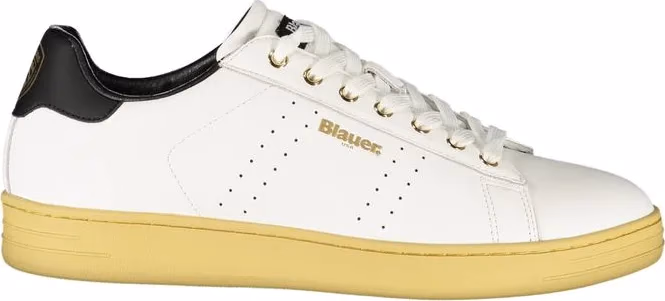 Blauer White Polyurethane Men Sneaker