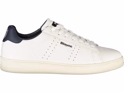 White Polyurethane Men's Sneaker