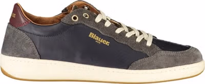 Blue Leather Men Sneaker