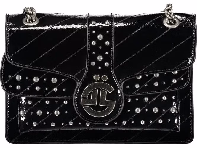 Gaelle Paris Black Polyurethane Women's Bag