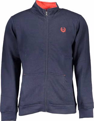 Blue Polyester Men Sweatshirt