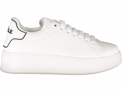White Polyurethane Women Sneaker