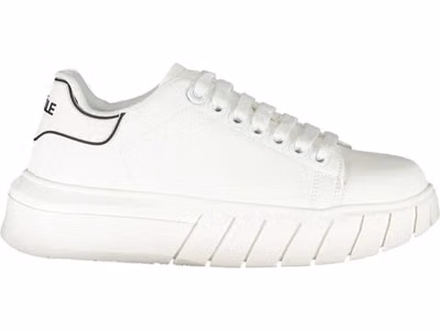 White Polyurethane Women Sneaker