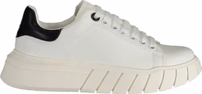 White Polyurethane Women Sneaker