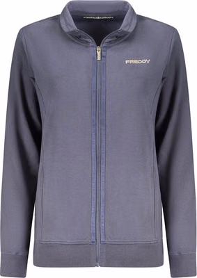 Blue Cotton Women Sweatshirt