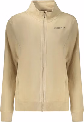 Beige Cotton Women Sweatshirt