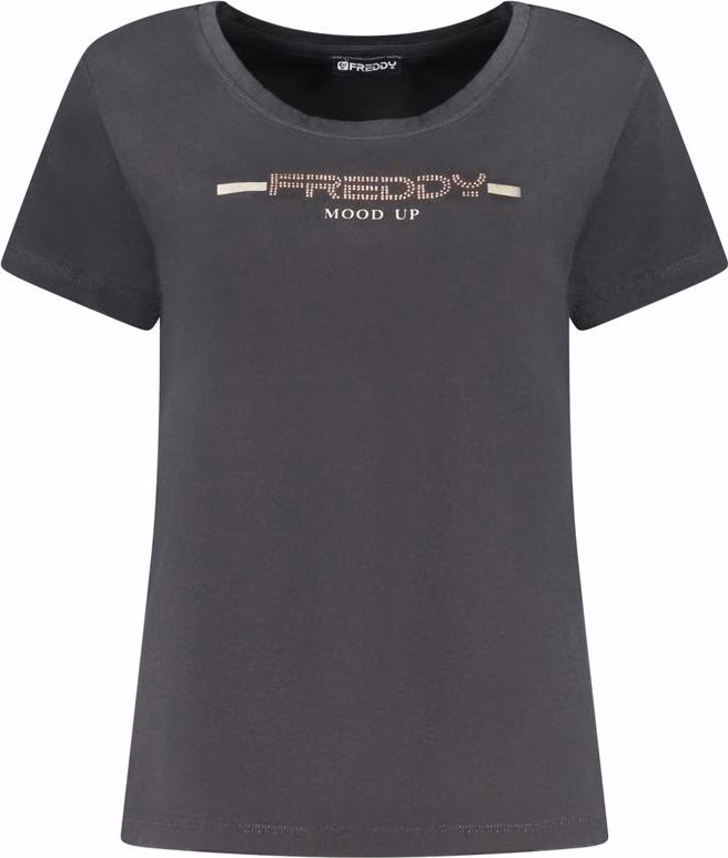 Freddy Black Cotton Women T-Shirt