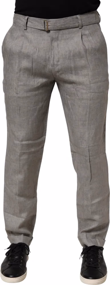 Briglia 1949 Gray Mid Waist Dress Formal Skinny Men Pants