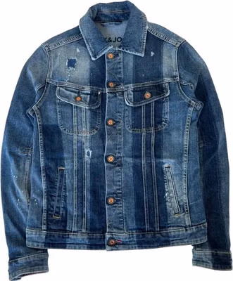 Blue Cotton Men Jacket