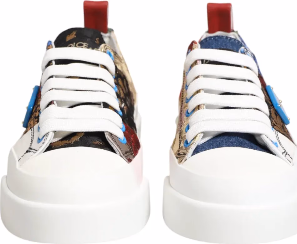 Dolce & Gabbana Multicolor Patchwork Low Top Sneakers Shoes