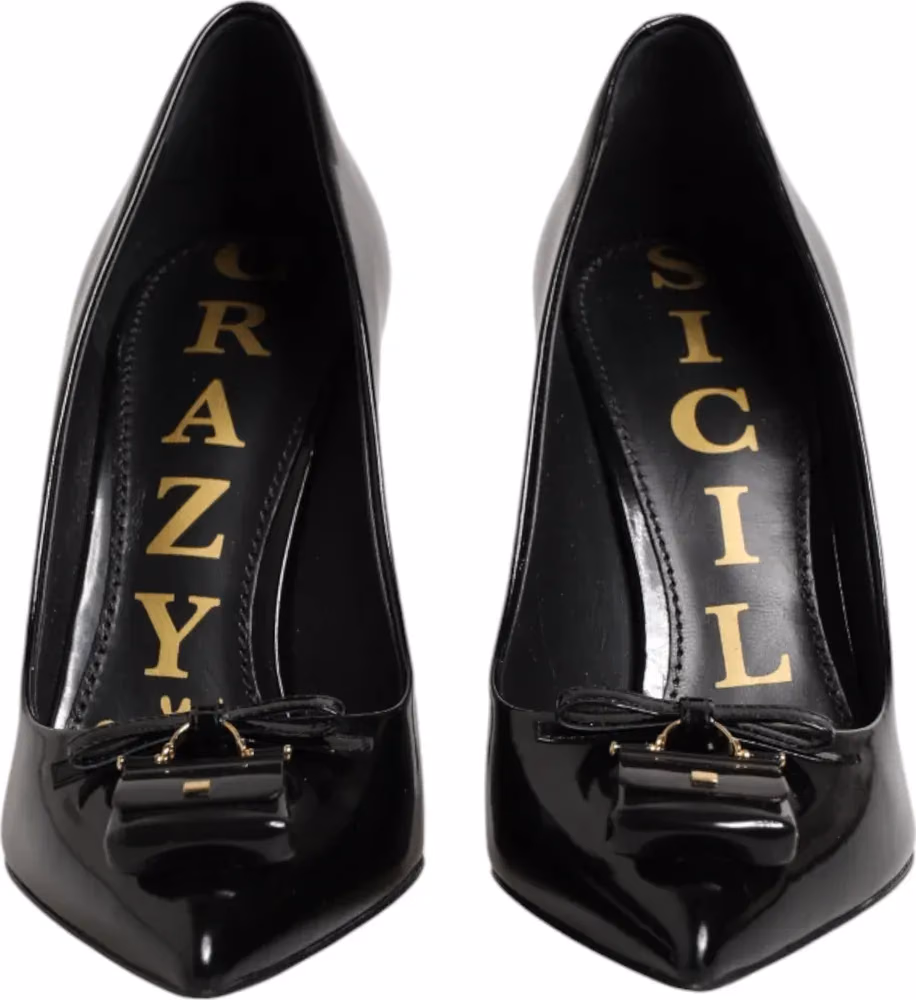 Dolce & Gabbana Black Bag Embellished Heels Pumps Shoes