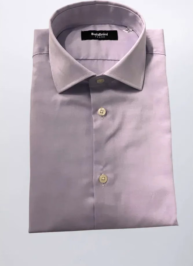 Baldinini Trend Purple Cotton Men Shirt