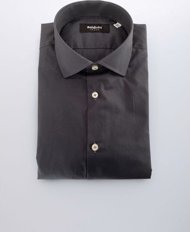Baldinini Trend Gray Cotton Men Shirt