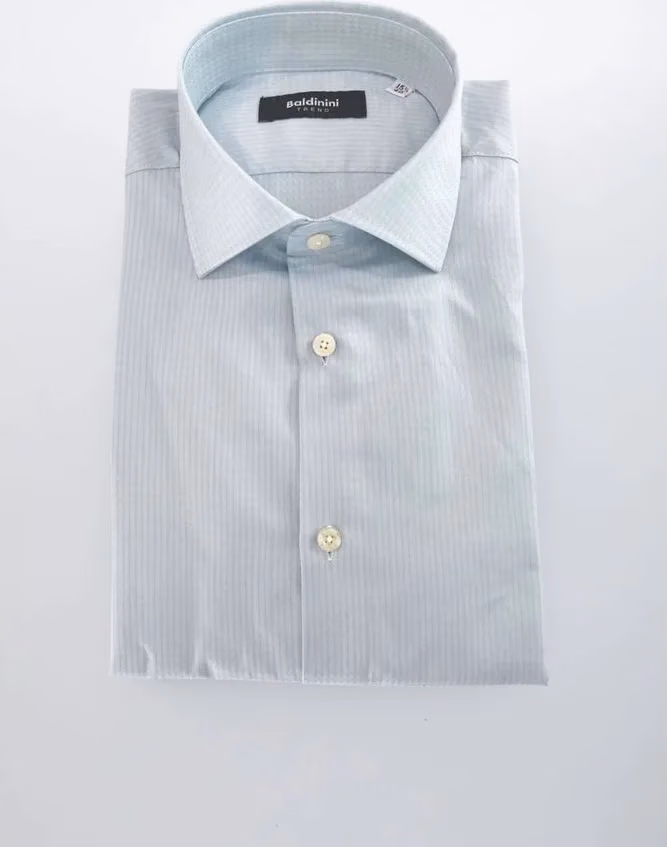 Baldinini Trend Light Blue Cotton Men Shirt