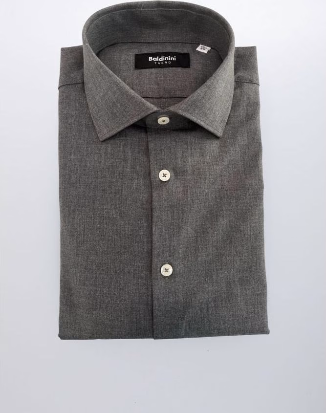 Baldinini Trend Gray Cotton Men's Shirt