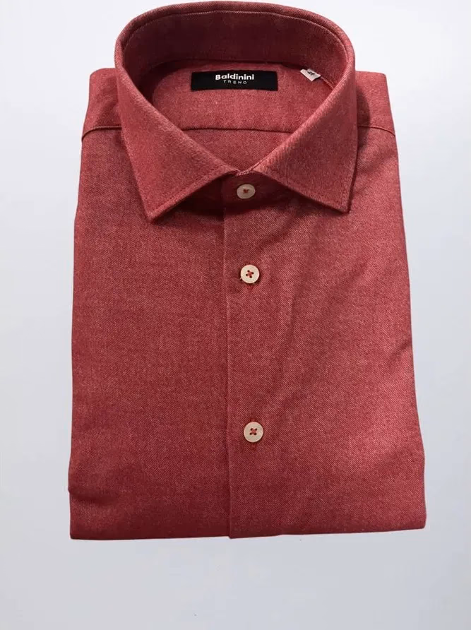Baldinini Trend Red Cotton Men's Shirt